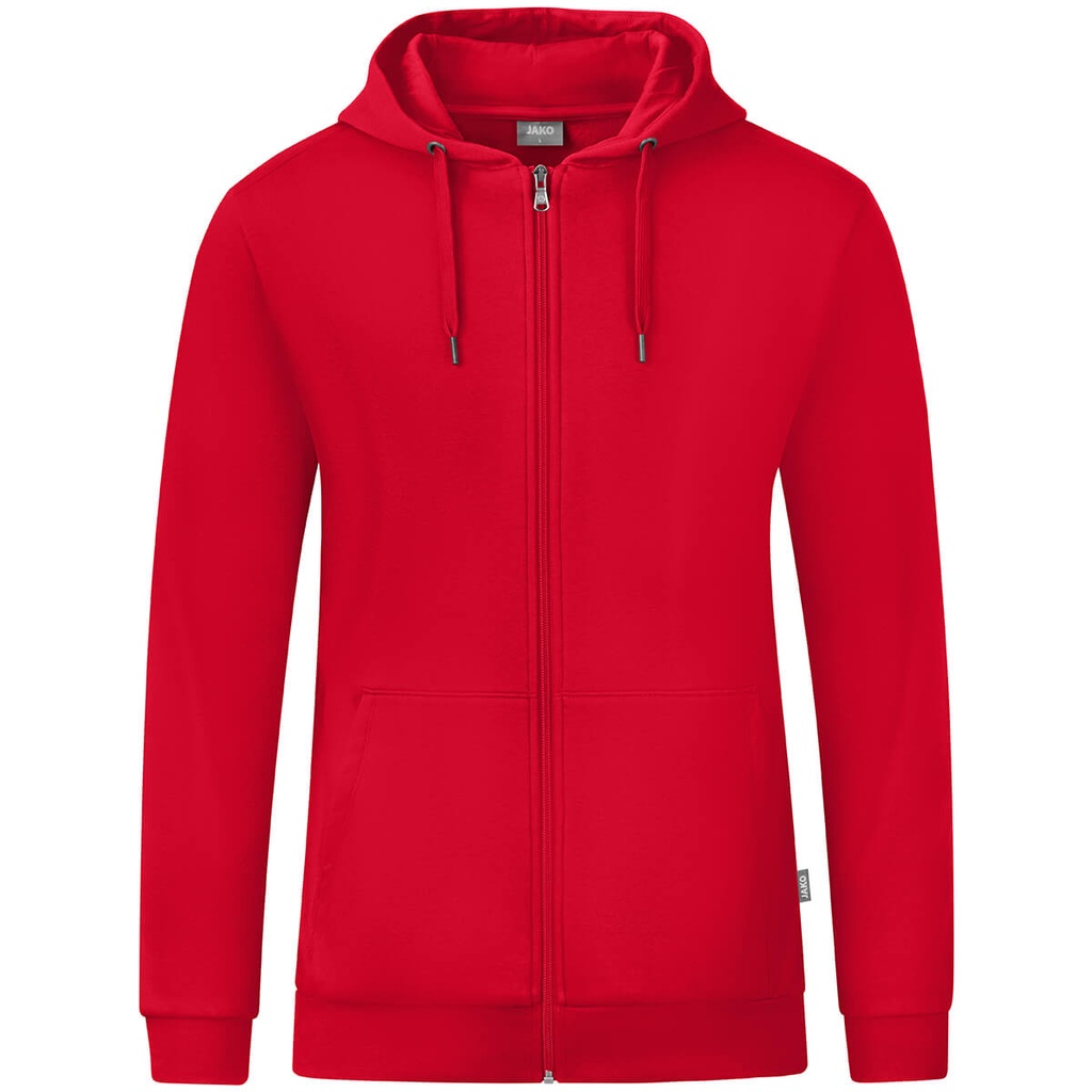 [C6820100S] JAKO C6820 Veste à capuchon Organic (S, 100 Rouge Sport)