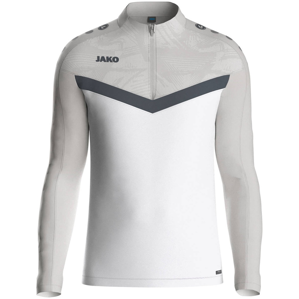 [8624016128] JAKO 8624 JAKO Ziptop Iconic - ENFANT (128, 016 Blanc/Gris Tendre)