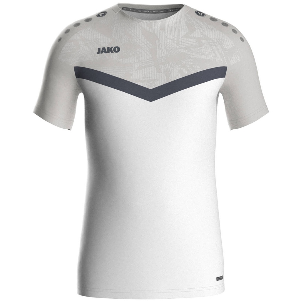 [6124016116] JAKO 6124 JAKO T-Shirt Iconic - ENFANT (116, 016 Blanc/Gris Tendre)