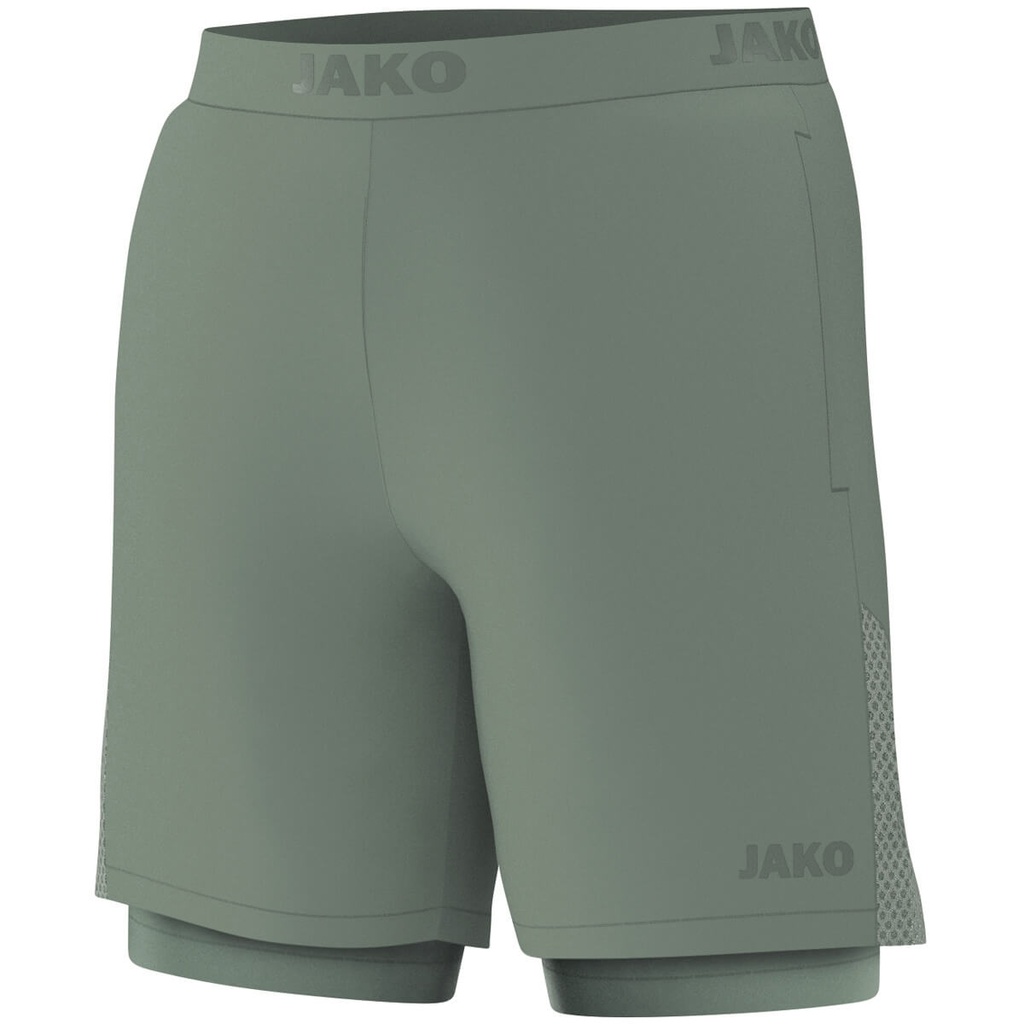 [6276237S] JAKO 6276 Short 2-en-1 Power (S, 237 vert menthe)