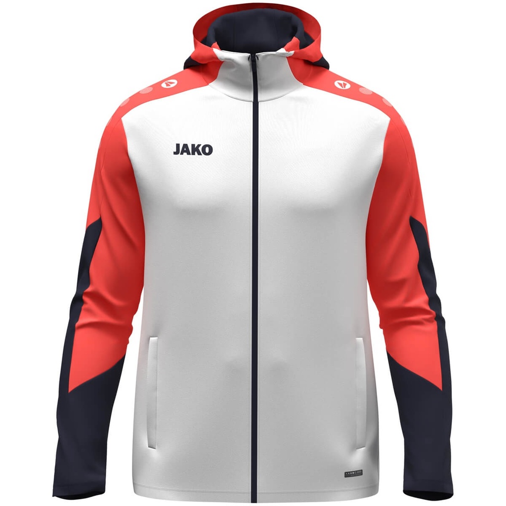 [6870026116] JAKO 6870 Veste à capuchon Dynamic ENFANT (116, 026 Blanc/Corail/Marine)