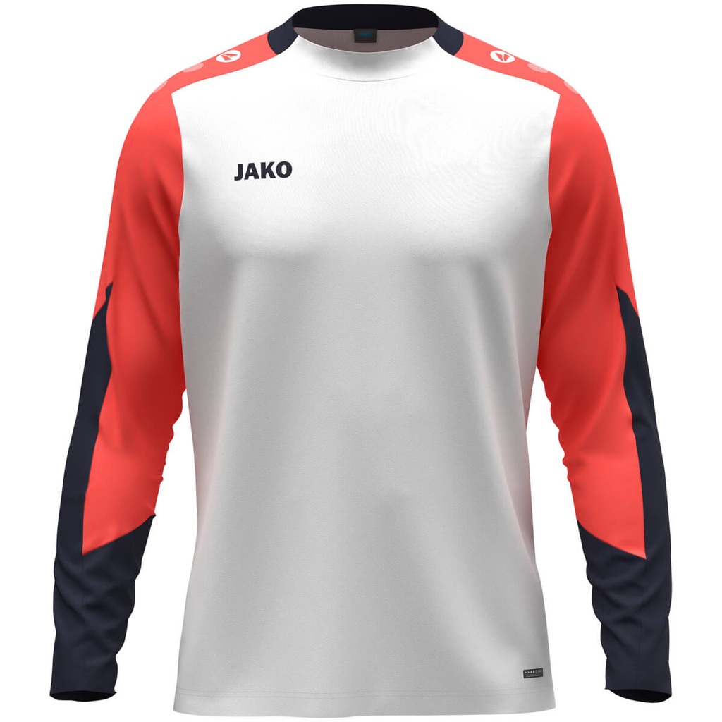 [8870026S] JAKO 8870 Maillot Dynamic ML (S, 026 Blanc/Corail/Marine)