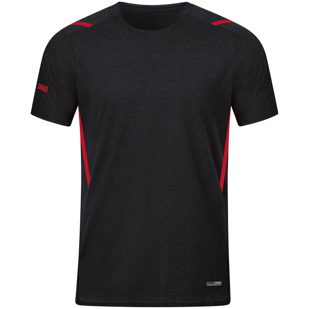 [6121502XL] JAKO 6121 T-shirt Challenge (XL, 502 Noir mélange/Rouge)
