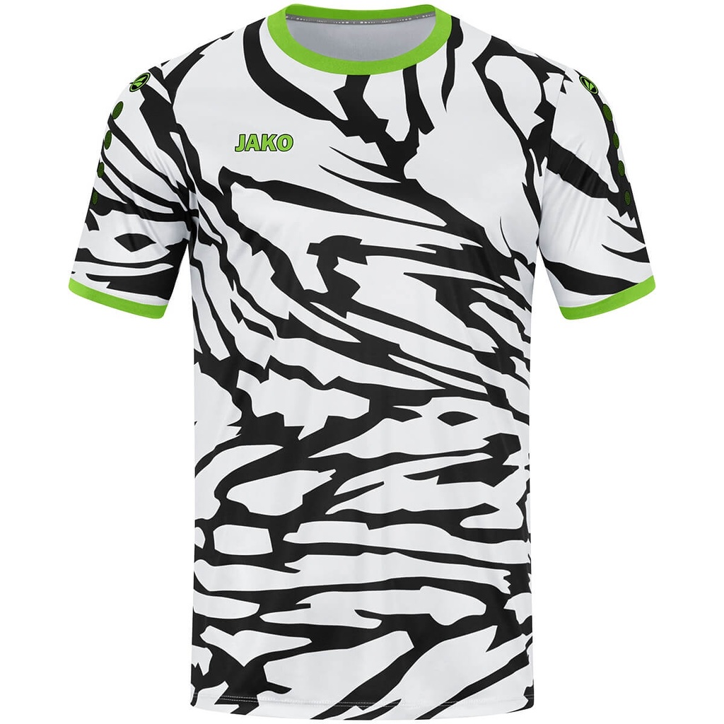 [4242014116] JAKO 4242 Maillot Animal MC - ENFANT (116, 014 Blanc/Noir/Vert Fluo)