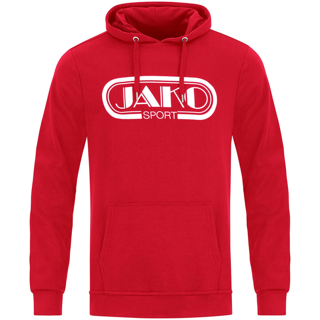 [6711100S] JAKO 6711 Sweat à capuchon Retro (S, 100 Rouge)